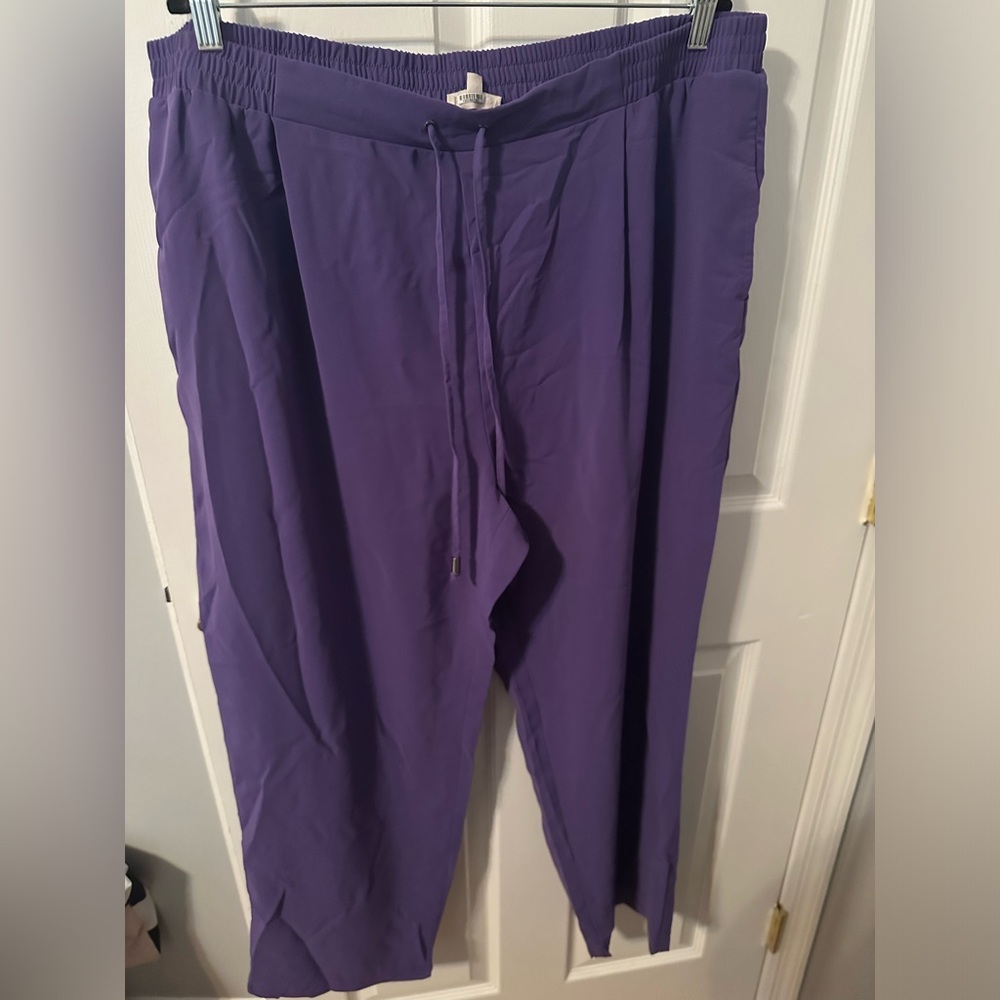 Plus size purple wide leg pants